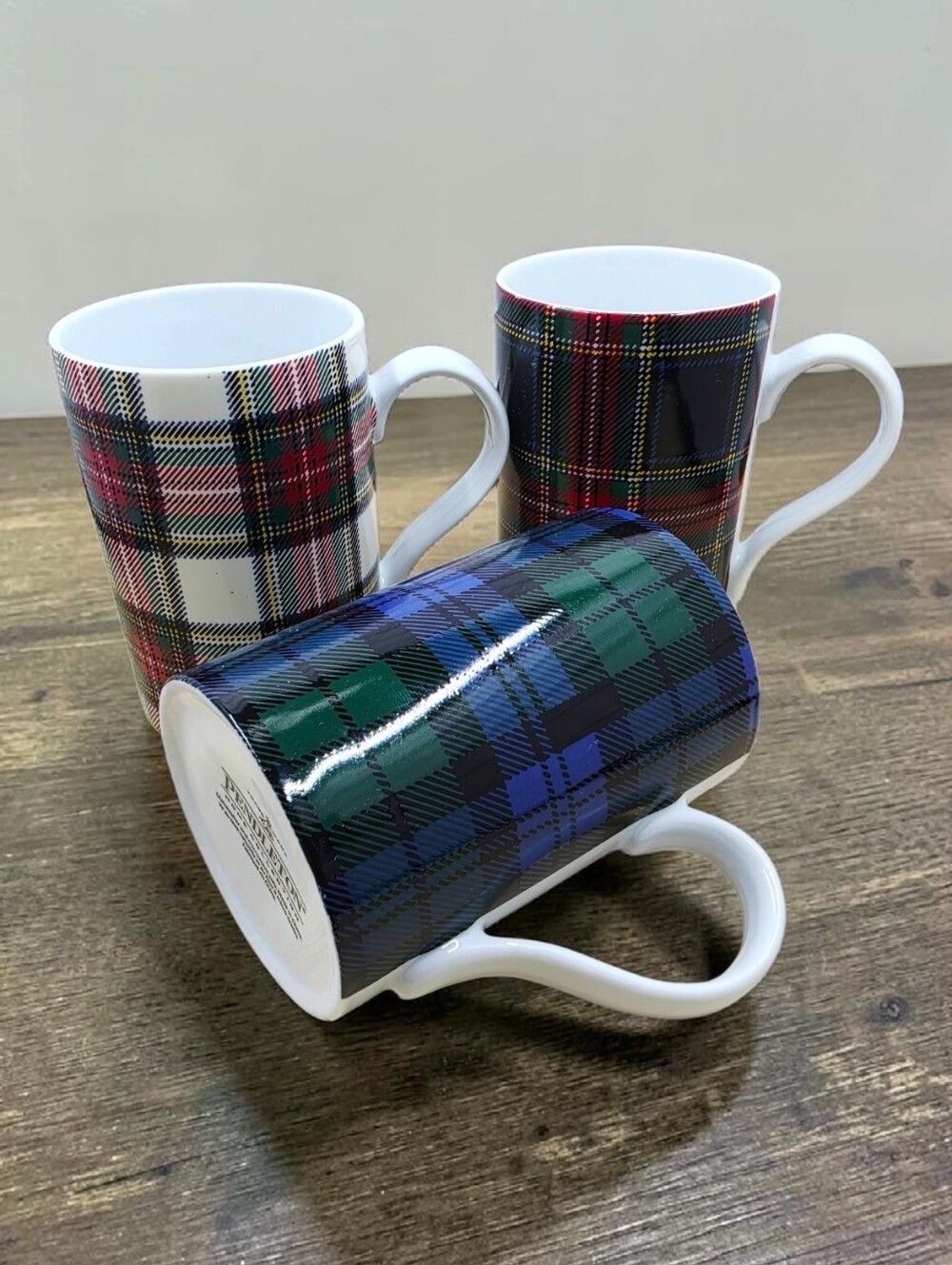 Pendleton Tartan Plaid Ceramic Mugs Set Of 3 Home Collection Retired